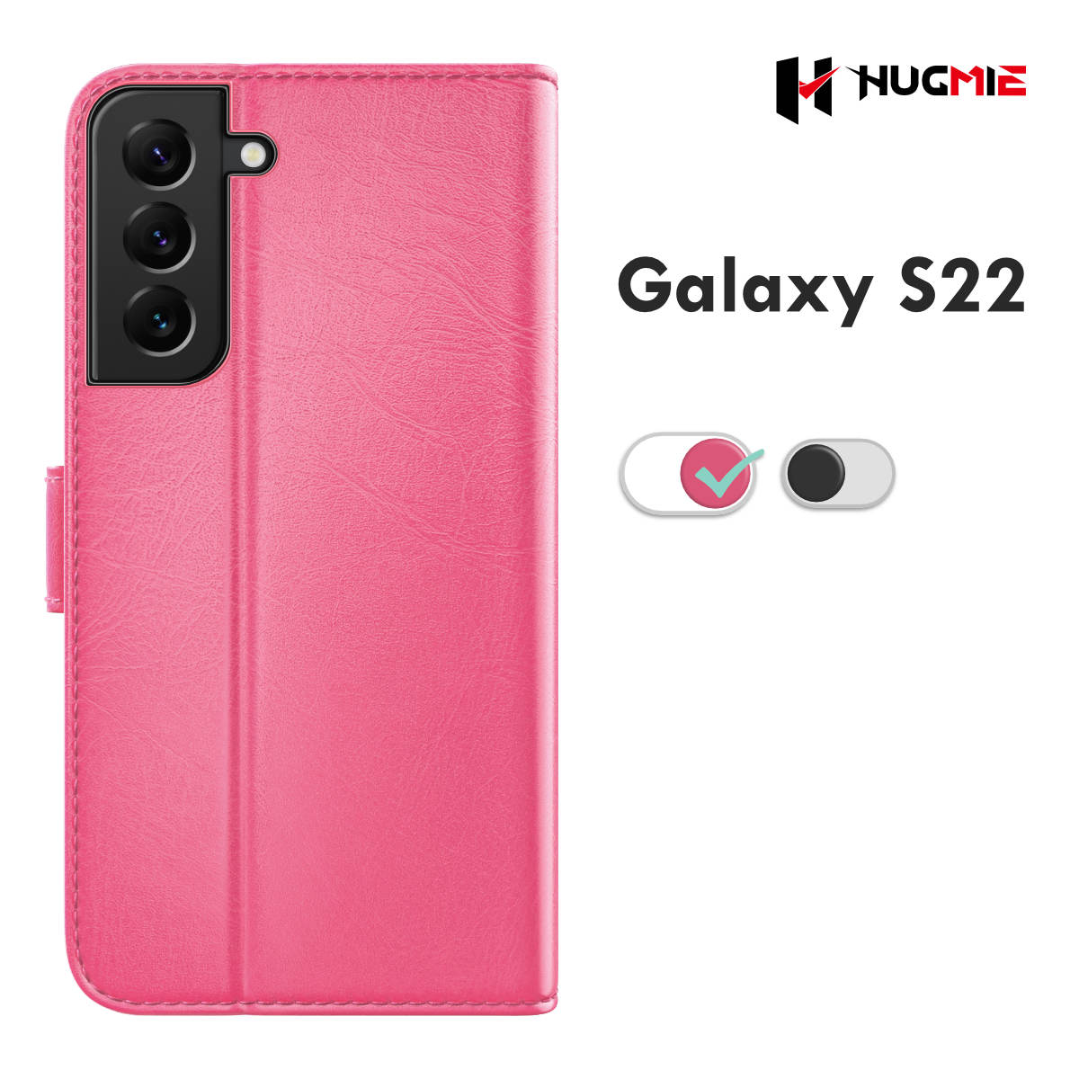 Samsung Galaxy S22 Classic Series Folio (Black/Hotpink) - Hugmie